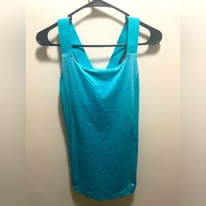Blue Workout Top with Racer Back
